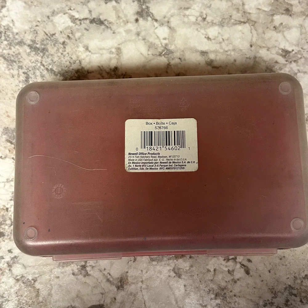 Eldon SpaceMaker Pencil Box Orange Vintage 90s Plastic School‎ Supply Case